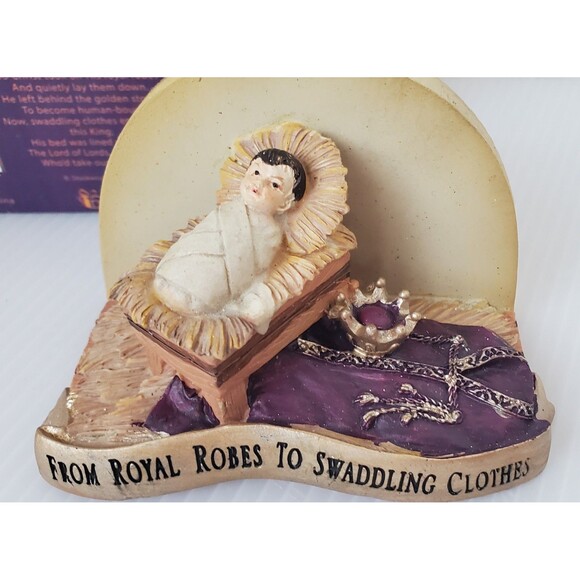 Dicksons Baby Jesus Manger Nativity Christmas Ornament VTG 2 Cor 8:9 Religious - Picture 4 of 8